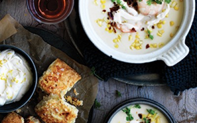 Prawn-and-sweet-corn-chowder-with-cheddar-scones-300px