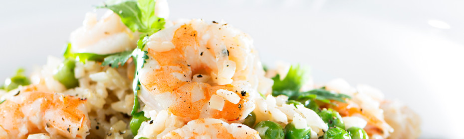 Lemony Prawn and Pea Cheats Risotto