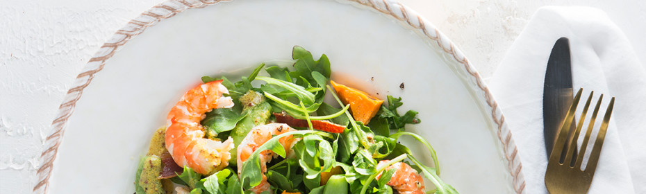 Prawn Salas with Sweet Potato and Pancetta