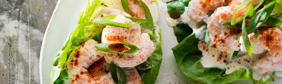 Prawn Cocktail Creamy Lemon Lettuce Cups